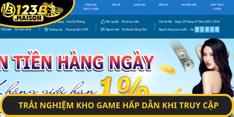 Trải nghiệm kho game hấp dẫn khi truy cập