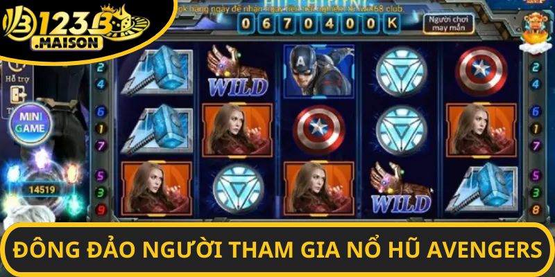 Nổ hũ Avengers 123B sở hữu lượng người chơi đông đảo