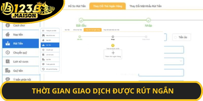 Thời gian giao dịch nhanh chóng cho hội viên